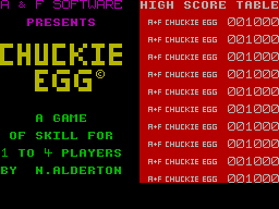 Chuckie Egg (1983)(A & F Software)